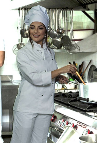 Комплект униформы женский для линейных поваров ( китель, брюки, колпак) KH36-1512