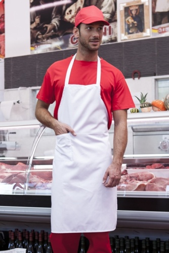 Комплект униформа для работника кухни ( фартук, бейсболка, футболка) KH46-1512